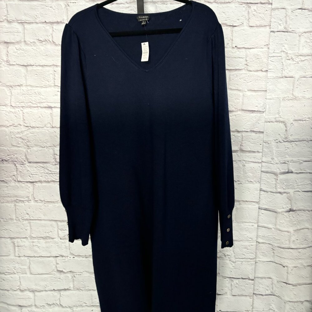 Talbots Navy Sweater Dress - XL (NWT)